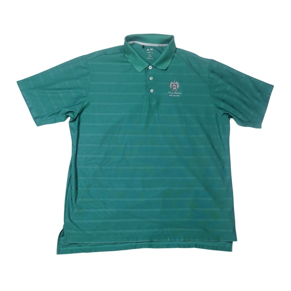 Adidas Polo Shirt Mens 2XL Green Trump National Philadelphia Golf Clima Cool